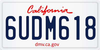 CA license plate 6UDM618