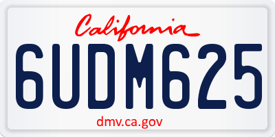 CA license plate 6UDM625
