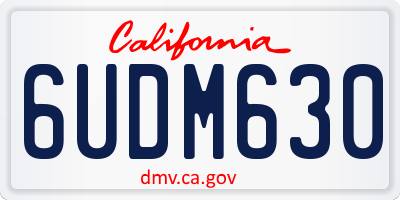 CA license plate 6UDM630