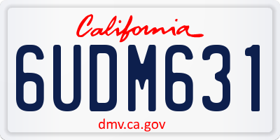 CA license plate 6UDM631