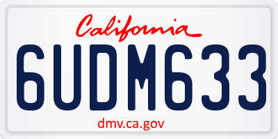 CA license plate 6UDM633