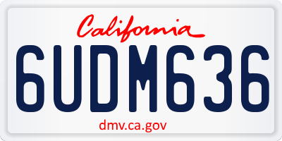 CA license plate 6UDM636
