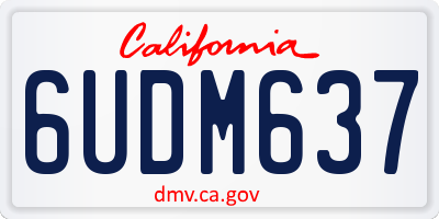 CA license plate 6UDM637