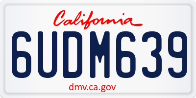 CA license plate 6UDM639