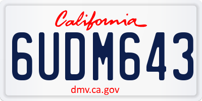 CA license plate 6UDM643
