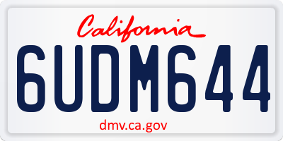 CA license plate 6UDM644