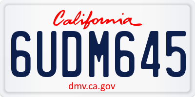 CA license plate 6UDM645