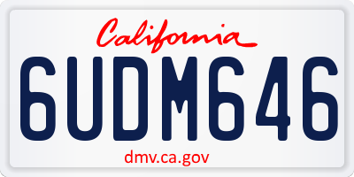 CA license plate 6UDM646