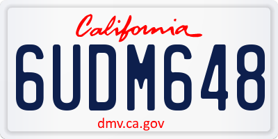 CA license plate 6UDM648