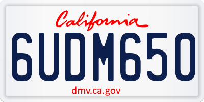 CA license plate 6UDM650