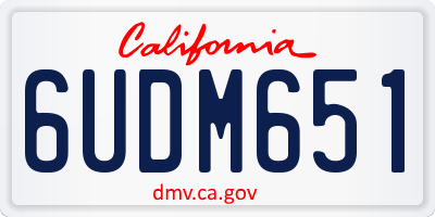 CA license plate 6UDM651