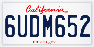 CA license plate 6UDM652