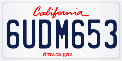 CA license plate 6UDM653