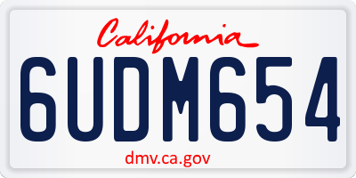 CA license plate 6UDM654