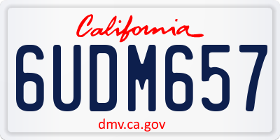 CA license plate 6UDM657