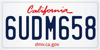 CA license plate 6UDM658