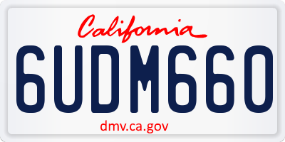 CA license plate 6UDM660