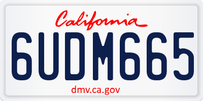 CA license plate 6UDM665