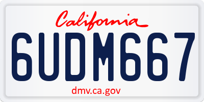 CA license plate 6UDM667