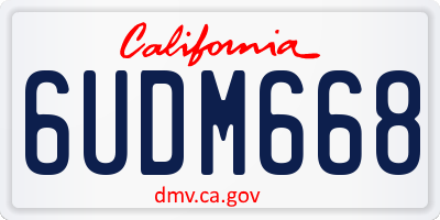 CA license plate 6UDM668