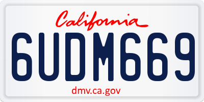 CA license plate 6UDM669