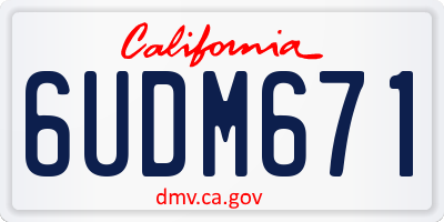 CA license plate 6UDM671