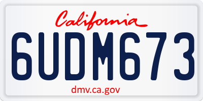 CA license plate 6UDM673