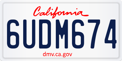 CA license plate 6UDM674