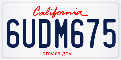 CA license plate 6UDM675
