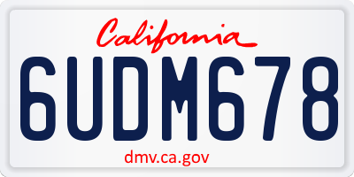 CA license plate 6UDM678