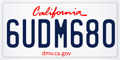 CA license plate 6UDM680