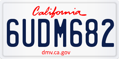 CA license plate 6UDM682