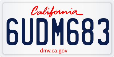 CA license plate 6UDM683