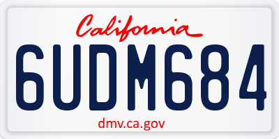 CA license plate 6UDM684