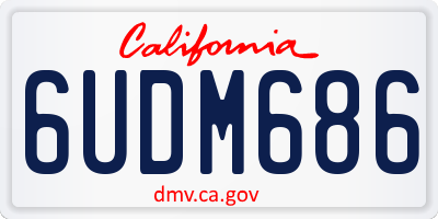CA license plate 6UDM686