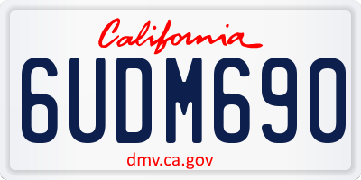 CA license plate 6UDM690