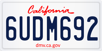 CA license plate 6UDM692