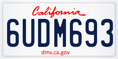 CA license plate 6UDM693