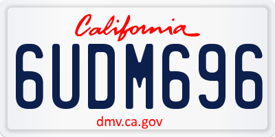 CA license plate 6UDM696