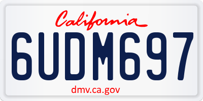 CA license plate 6UDM697