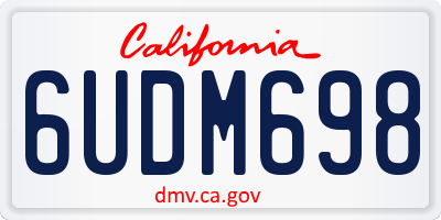 CA license plate 6UDM698