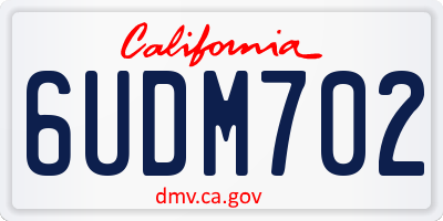 CA license plate 6UDM702
