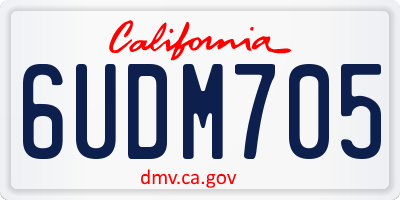 CA license plate 6UDM705