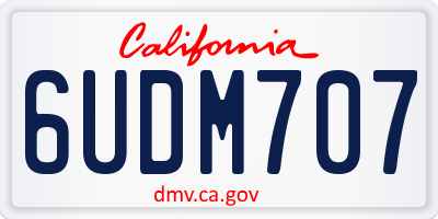 CA license plate 6UDM707