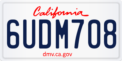 CA license plate 6UDM708