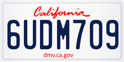 CA license plate 6UDM709