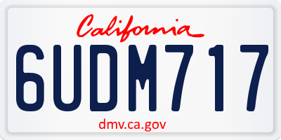 CA license plate 6UDM717