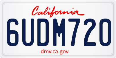 CA license plate 6UDM720