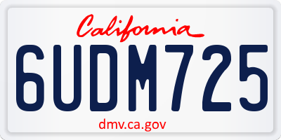 CA license plate 6UDM725