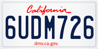 CA license plate 6UDM726